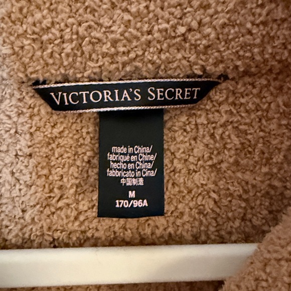 Victoria's Secret Camel Quarter Zip-Up Fleece Sweater Sweatshirt Top - Picture 3 of 7